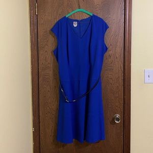 Anne Klein Royal Blue dress w/ Black Belt